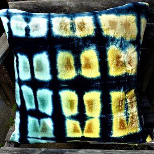Handmade, Boho Silk Velvet Pillow.19"X19"